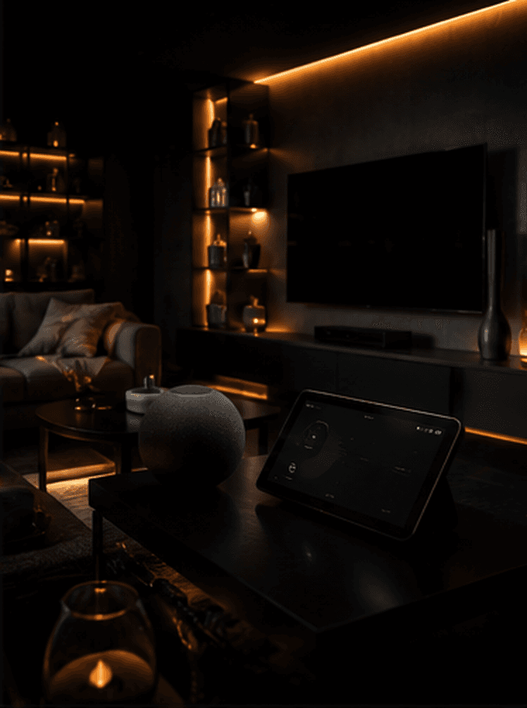 SmartHomeRange connected-home dashboard and device intelligence visual