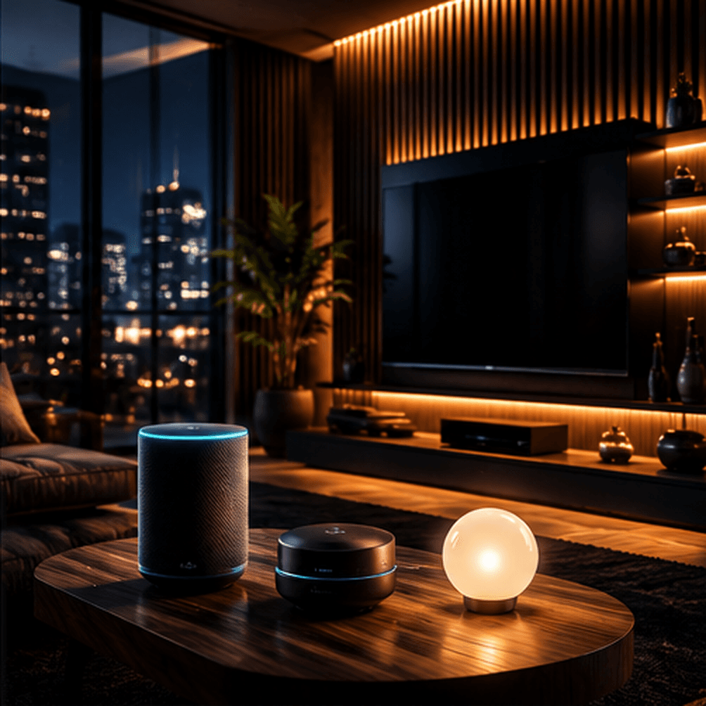 Smart living room with connected devices for the AI smart home advisor